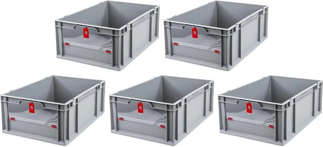 PROREGAL SparSet 5x Eurobox NextGen Insight Cover Eurobehälter Transportbox, Farbe: Rot, H x B x T: 22 x 40 x 60 cm, 44 Liter - Bild 1