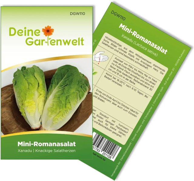 Deine Gartenwelt Mini-Romanasalat Xanadu Gemüsesamen für Frühjahr und Sommer - Bild 1