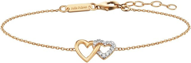 Julie Julsen Armband, 925 Sterling Silber vergoldet, 2 Herzen, Zirkonia - Bild 1