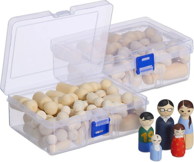 Relaxdays Holzfiguren Schimaholz Natur 100-teiliges Set - Bild 1