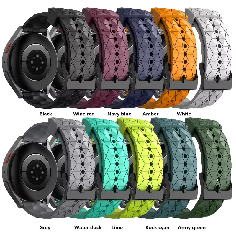 CAOWTAN Silikonarmband für Samsung Galaxy Watch 7 6 5 4 und Xiaomi S1 Active, Farbe: Grau, Breite: 20 mm oder 22 mm - Bild 2