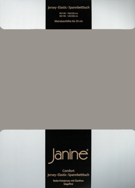 Janine Spannbetttuch Elastic Jersey aus Baumwolle mit Elasthan, Grau - Bild 1