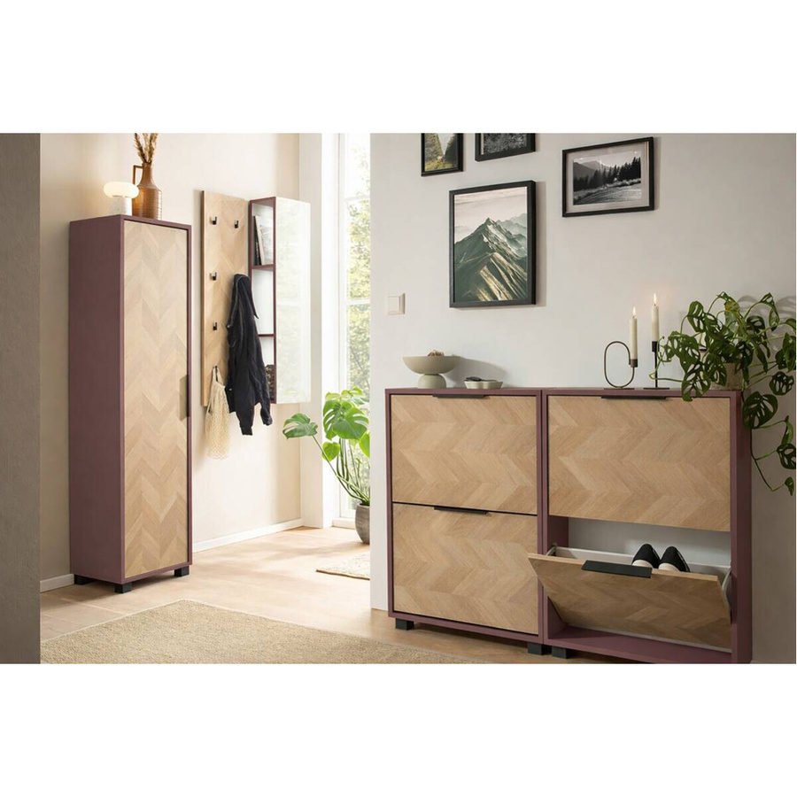 Schildmeyer Schuhkipper Piazza 2er Mauve Fischgräte B/H/T: 59,8 x 85,7 x 19,55 cm - Bild 2