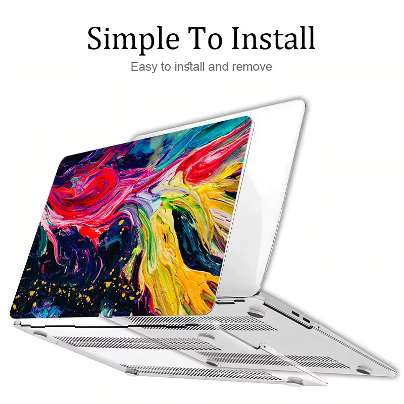 Stoßfeste Hartschalen-Laptop-Hülle mit Ölgemälde-Design für Apple MacBook Air 13,3 Zoll und MacBook Pro 13,3 Zoll, Multicolor - Bild 3
