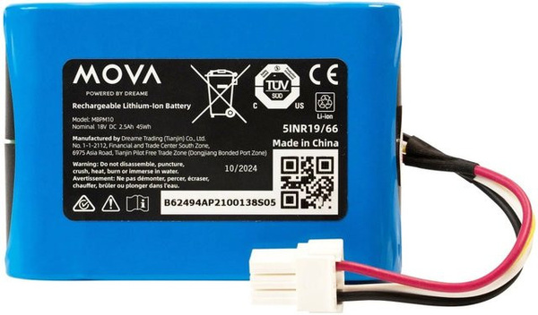 Mova Ersatzbatterie für Mähroboter, 2,5 Ah, Blau