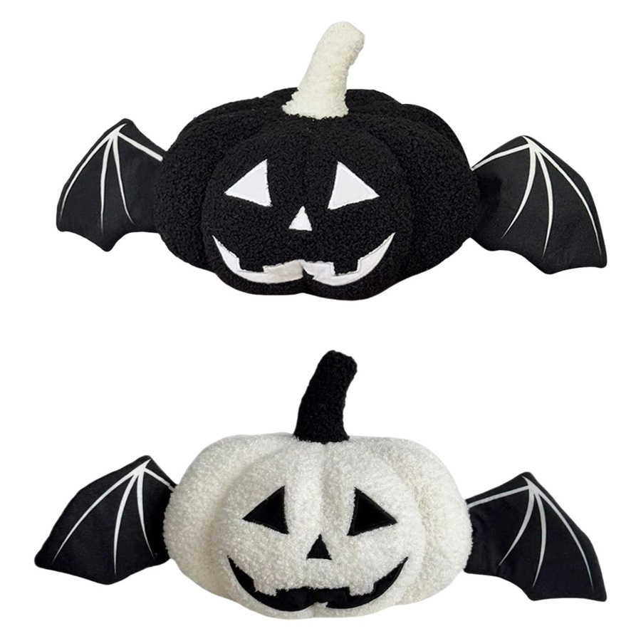 Kesoto Halloween Kürbis Wurfkissen rund in Schwarz für Party und Heimdekoration - Bild 2