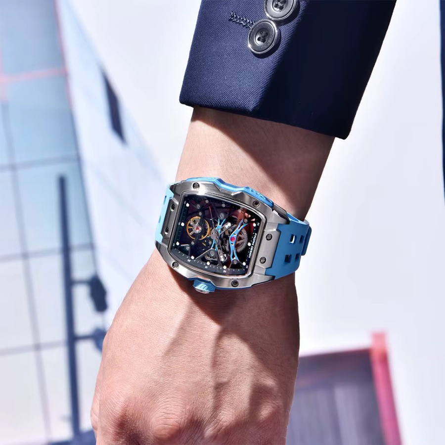 Pagani Design Armbanduhr, Automatik, Edelstahl, Saphirglas, Herren, Schwarz - Bild 5