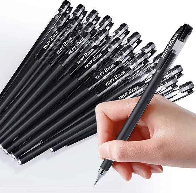 10er Set Gelstifte mit schwarzer Tinte und 0,5 mm Schriftdicke für Schule und Büro - Bild 1
