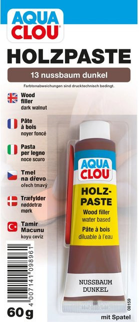 Clou Holzpaste wasserverdünnbar Nussbaum Dunkel 60 g - Bild 1
