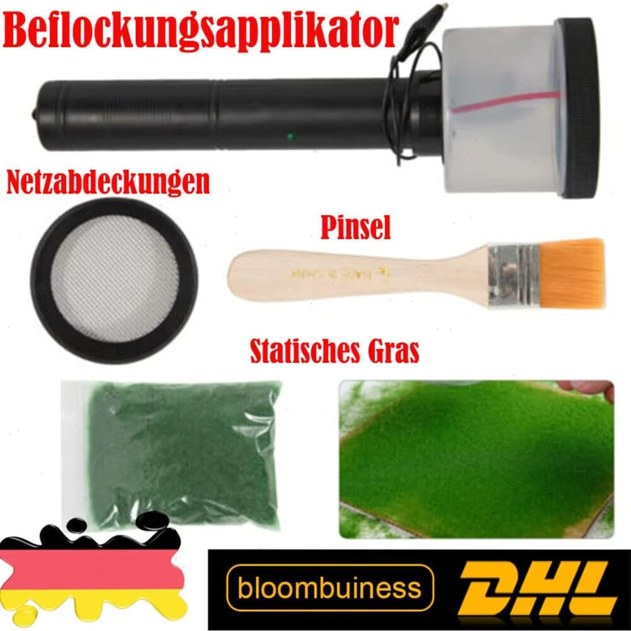Bymaocar Elektrostatische Beflockungsmaschine für Graspflanzgerät in Schwarz mit Edelstahlnetzabdeckungen für 1-2 mm Beflockungspulver - Bild 2