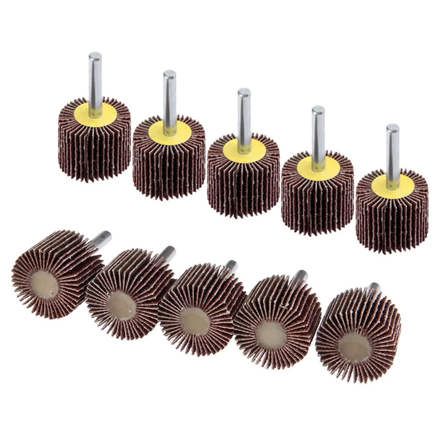 Vibratite Schleifscheiben Set mit 10 Flap Rädern, 30 mm Durchmesser, Körnung 80, Farbe Braun für Gravur und Anfasen - Bild 5