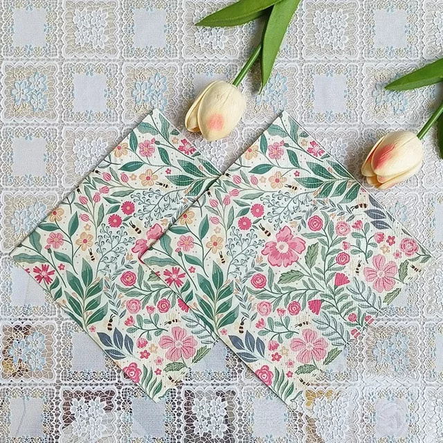 GUANYAO Dekorative Servietten mit Floral Muster, 2-lagig, Multicolour, 20 Stück, Breite: 33 cm - Bild 1