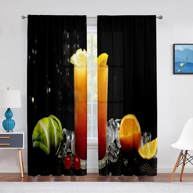 Transparenter Tüllvorhang Super Six mit Grafik-Design, Chiffon-Voile mit Ösen, Breite: 100 cm, Höhe: 250 cm - Bild 1
