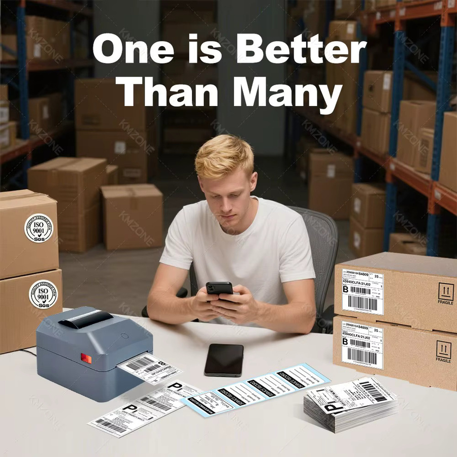 KMZONE Thermo-Etikettenaufkleber für Frachtbriefdrucker, 1D 2D Barcode und QR-Code, Breite: 25 mm bis 100 mm - Bild 5