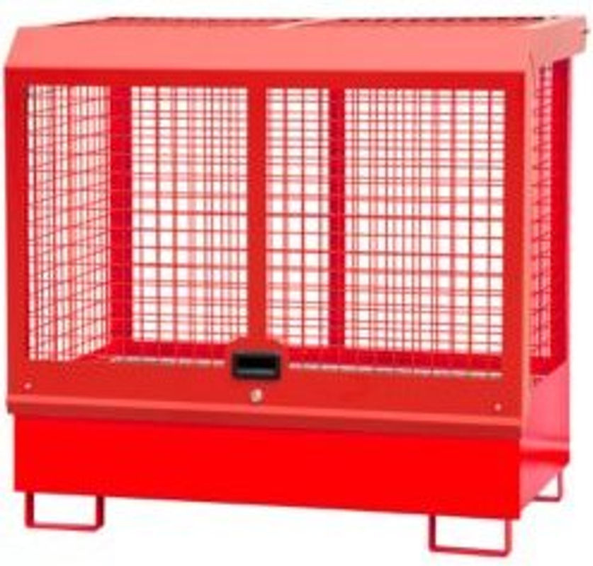 Gefahrstoff-Depot BAUER Typ GD-C aus Stahl mit Zylinderschloss, Farbe: Feuerrot RAL 3000, Auffangvolumen: 220 l, B/T/H: 82,0 x 143,0 x 139,0 cm - Bild 2
