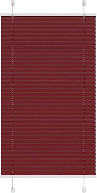 vidaXL Plissee Bordeauxrot, semi-transparent, Polyester, B: 80 cm, H: 150 cm - Bild 1
