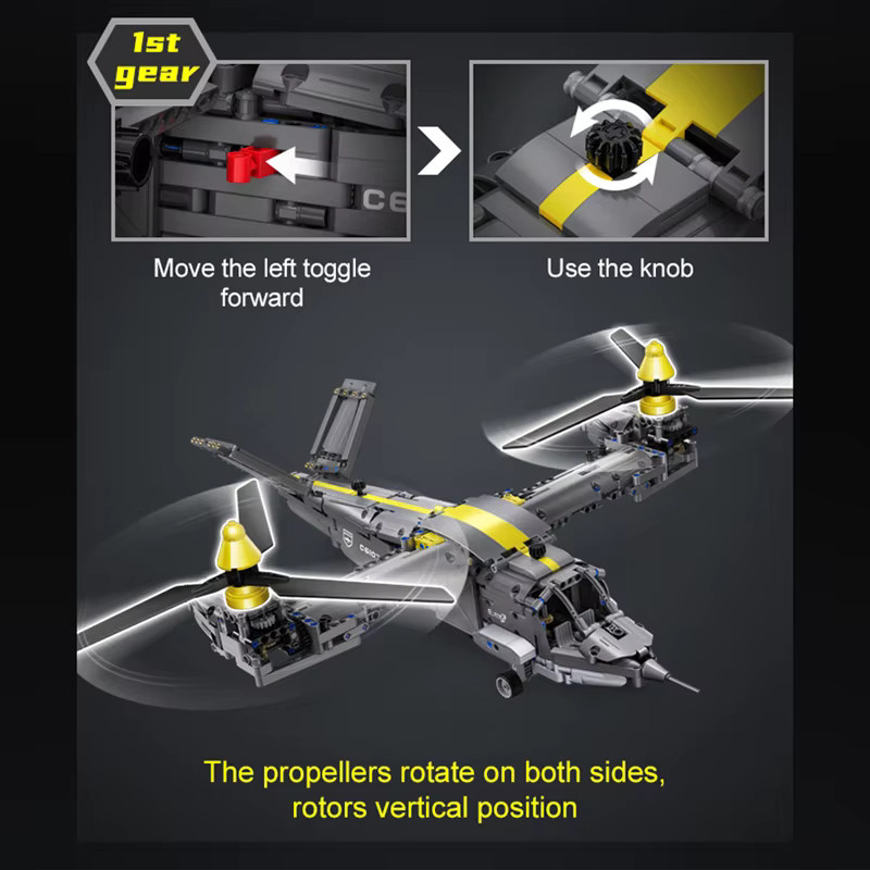 Cada Waffe RC Rotorcraft Kämpfer, Hubschrauber, Fernbedienung, 1424 Teile - Bild 2
