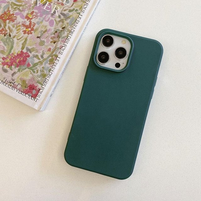 Rui Di Silikon Handyhülle für iPhone 11 bis iPhone 17 Pro Max, matt und stoßfest, Armee Grün - Bild 1