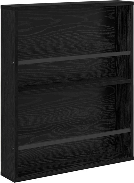 vidaXL Magazinregal in Schwarz und Eichen-Optik, wandmontiertes Regal aus Holzwerkstoff mit verstellbaren Regalböden, Breite: 60 cm, Tiefe: 12 cm, Höhe: 70 cm - Bild 1