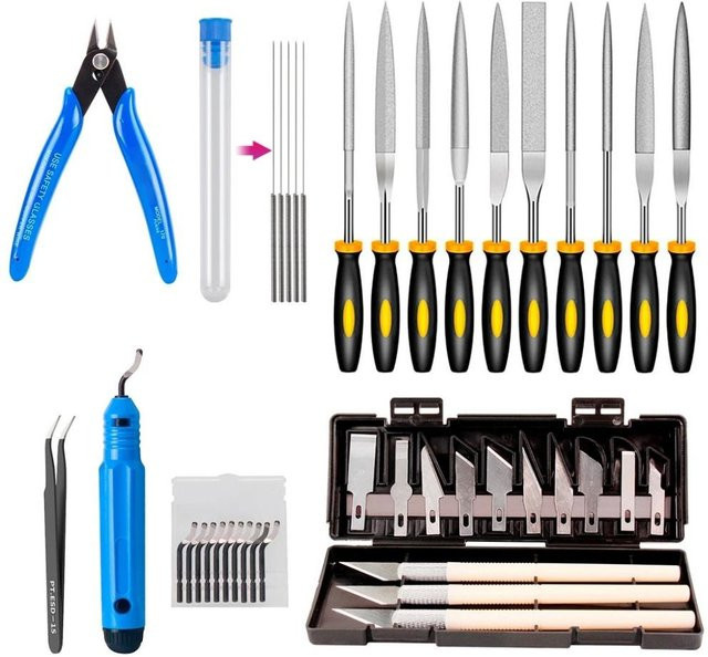 3D Drucker Tool Kit mit Reinigungsnadeln, Düsenreinigung, Gravurmesser und Entgratwerkzeug für DIY-Projekte, Mehrfarbig - Bild 1