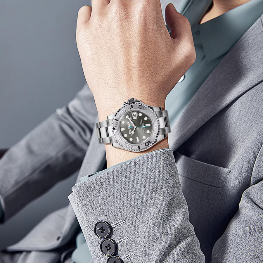 Deesio Armbanduhr Automatik, Edelstahl, Silber, Herren - Bild 5