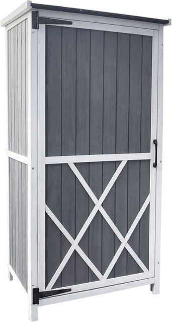 Home Deluxe Gartenschrank YANA aus Tannenholz in Grau, B/T/H: 52 x 69 x 134 cm - Bild 1