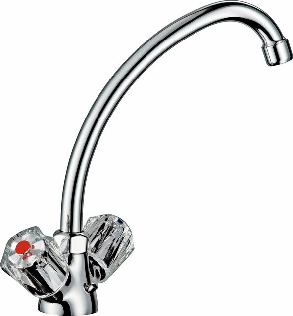 BWO Zweigriff-Küchenarmatur Ledro in Chrom, Silber, Höhe: 28,0 cm, Breite: 15,0 cm, Tiefe: 18,5 cm - Bild 1