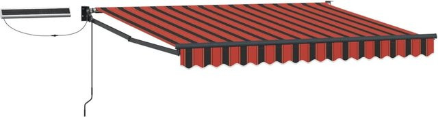 vidaXL Elektrische Ausziehbare Markise mit Motor in Orange, Braun und Anthrazit, B: 300 cm, T: 250 cm - Bild 1