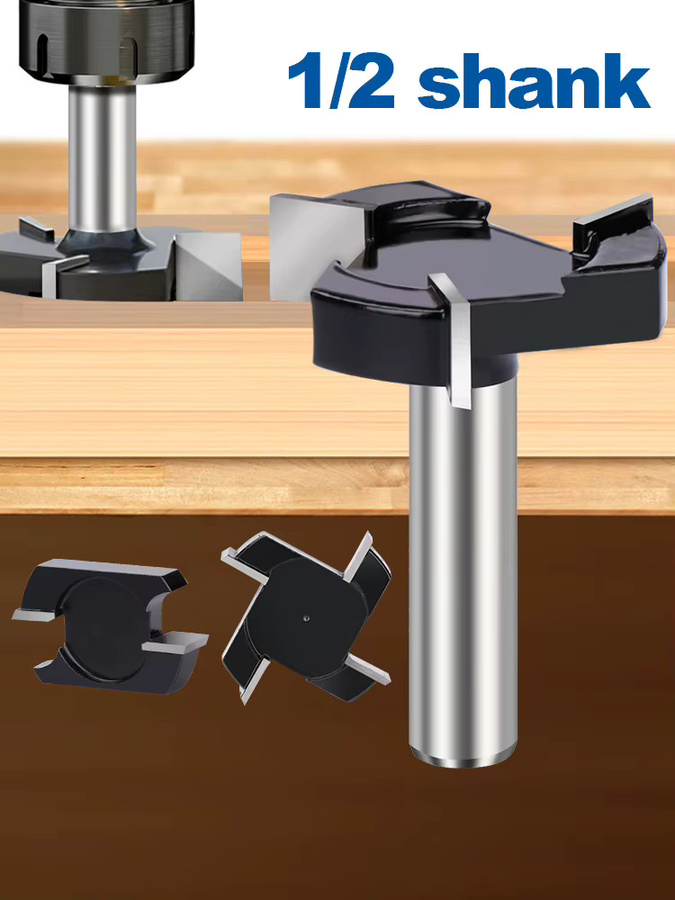 CMCP Spoilboard Surfacing Router Bit Plattenabflachungsfräser mit 1/2 Zoll Schaft in Silber für Holz - Bild 7