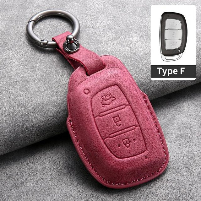 Schlüsselhülle für Hyundai Autofernbedienung mit 3 Tasten in Pink - Bild 1