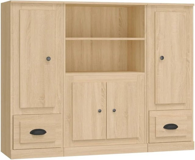 3er Set vidaXL Highboards aus Holzwerkstoff in Sonoma Eiche, Farbe Braun, B/T/H: 35,5 x 35,5 x 103,5 cm - Bild 1