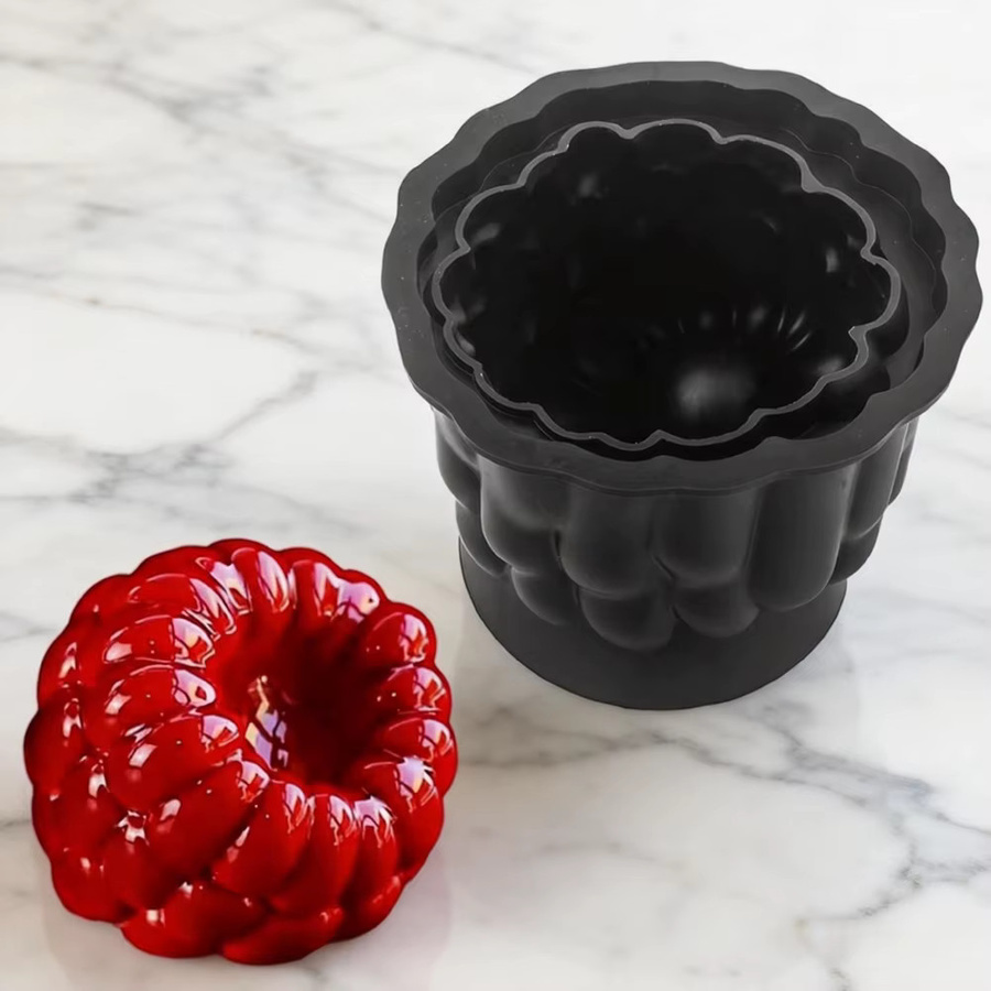 SHENHONG Silikon Backform Himbeer-Design für Mousse und Schokolade mit 12 Zellen - Bild 4
