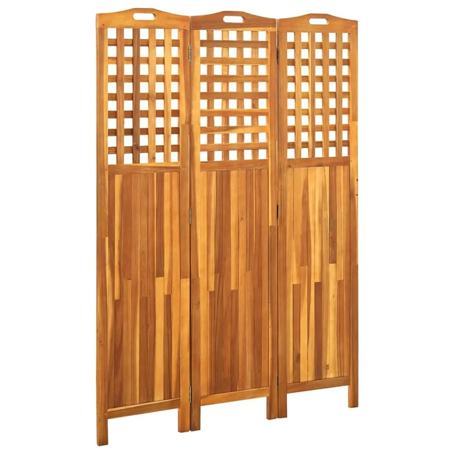 vidaXL 3-teiliger Raumteiler aus Akazie Massivholz in Braun, B/T/H: 121 x 2 x 170 cm - Bild 2