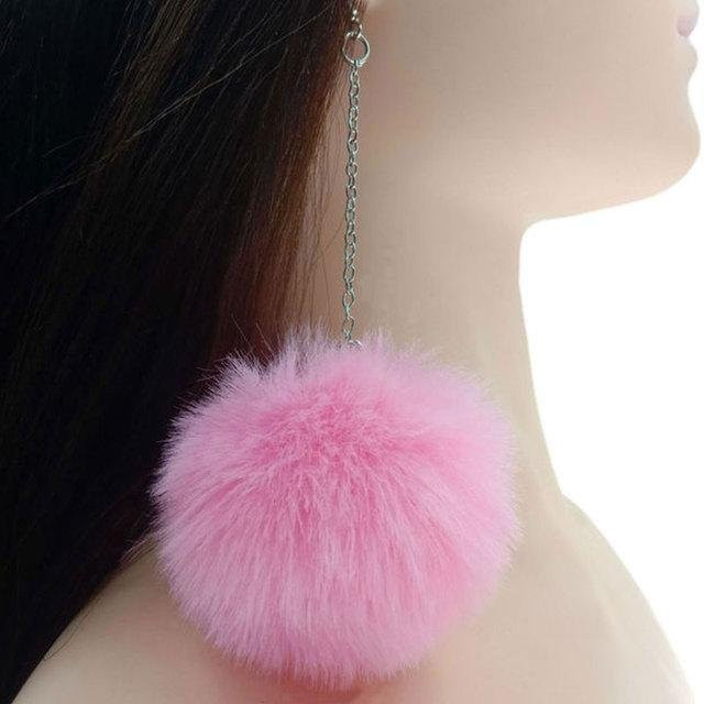 YIRAN Jewelry Ohrringe, Pompom, Zinklegierung, gray, Damen - Bild 1