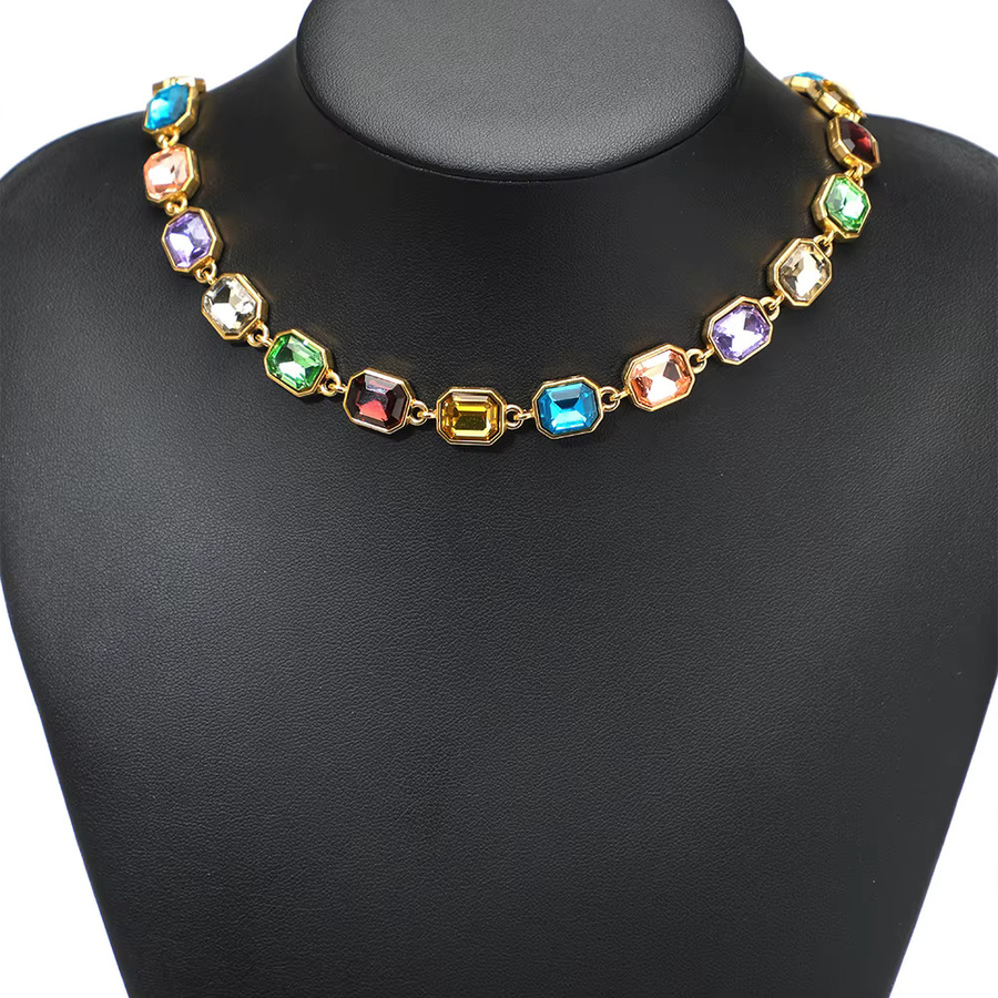 Yovtor Edelstahl-Kette, Zirkonbesatz, 1 Meter, Unisex - Bild 3