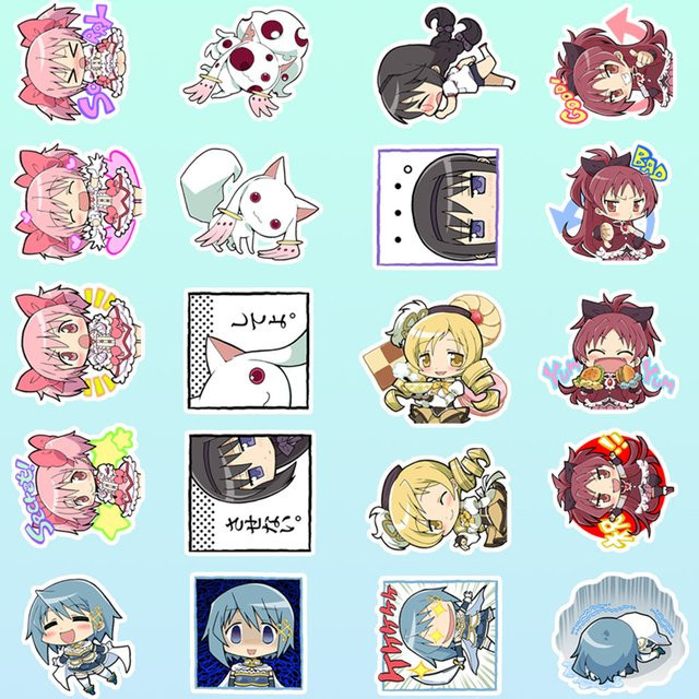 40 Stück Puella Magi Madoka Magica Cartoon-Aufkleber im handgezeichneten Stil, bunte DIY-Dekorationsaufkleber für Handyhüllen und Kinderstudios - Bild 1