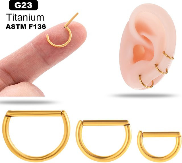 Mling Nippelringe Titan, Gold, Unisex, D-förmig - Bild 1