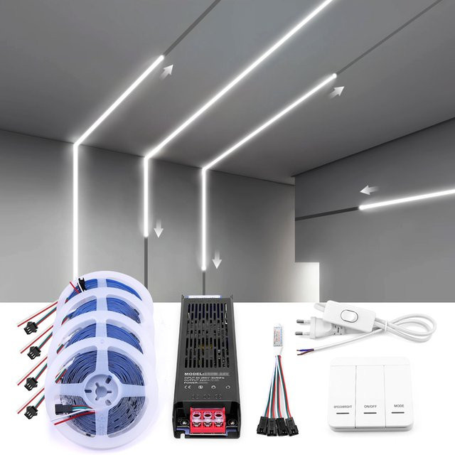 Rybakov WS2811 RGBIC LED Streifen Smart Adressierbare Fließende Lichtdekoration Multicolour für TV Hintergrund und Schrank - Bild 1