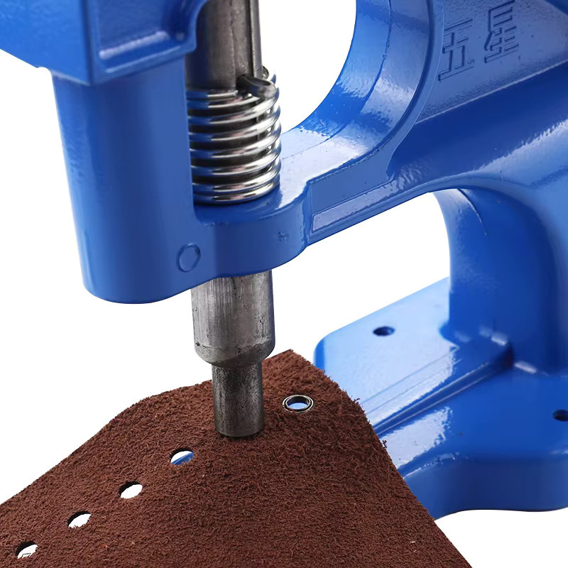 QJH Handpresse Heavy Duty Ösen Tülle Maschine mit austauschbaren Matrizen in Blau - Bild 2