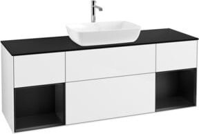 V&B Waschtischunterschrank Finion mit Wandbeleuchtung, Breite: 160 cm, Farbe: Weiß lackiert - Bild 1