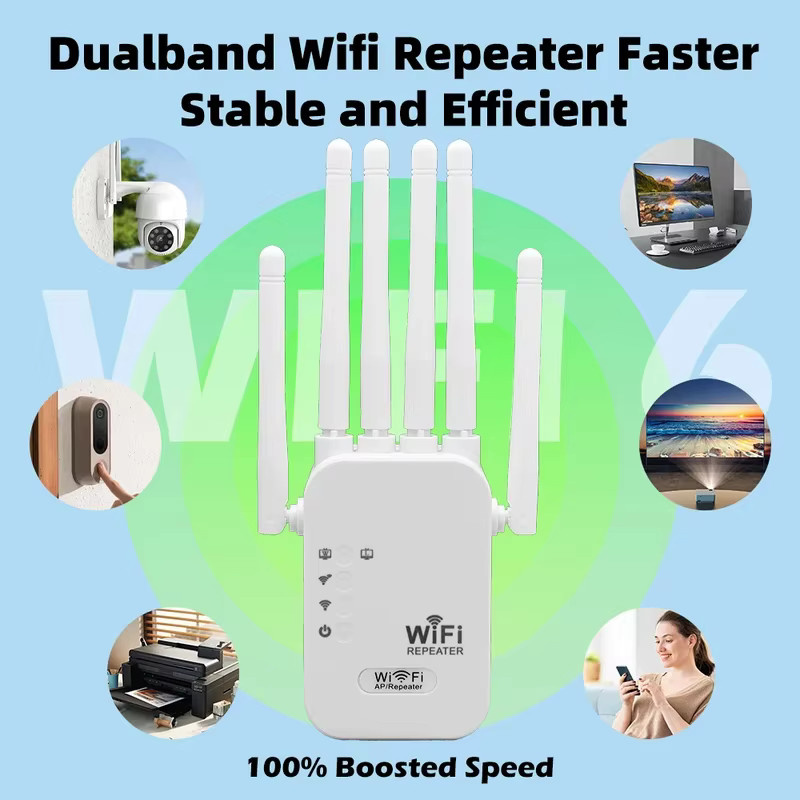 Regaton WLAN-Repeater 300Mbps 2,4GHz Single-Band Wi-Fi Signalverstärker in Weiß - Bild 3