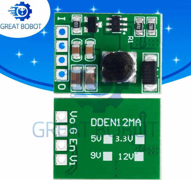 baishundianzi DC-DC Step-up-Boost-Konverter Spannungsregler Netzteilmodul mit Ein/Aus-Schalter in Grün - Bild 1