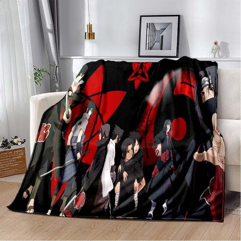Naruto Flanell-Decke in Multicolour, weiche Plüschdecke für Sofa und Bett, B/B: 75 x 90 cm - Bild 1