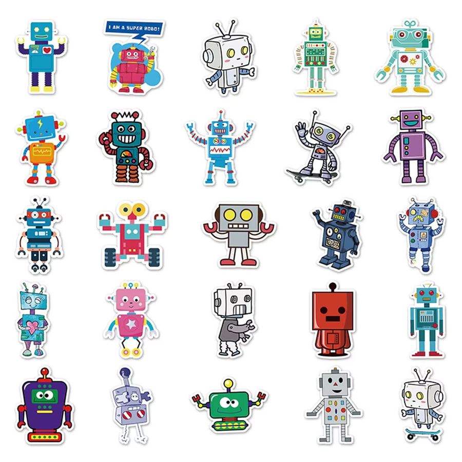 GOGOTU Roboter Kawaii Graffiti Aufkleber, 50-teiliges Set - Bild 2