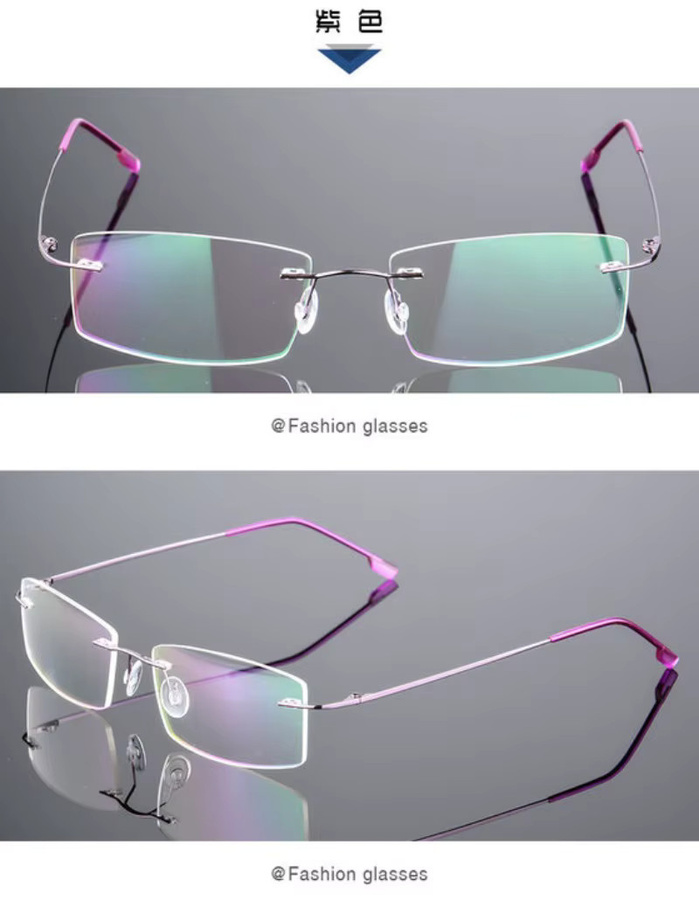 Sighttoo Lesebrille, randlos, rechteckig, transparent, Metall, Damen - Bild 1