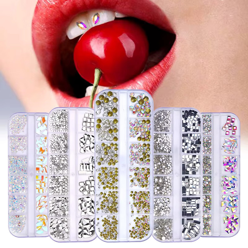 HNKMP Zahnschmuck Set, 12-teilig, Acryl-Zahnkristalle mit DIY-Werkzeugen - Bild 4
