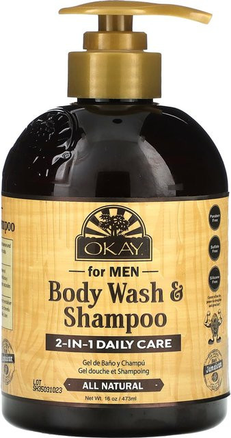 Okay Pure Naturals Duschgel und Shampoo, 473 ml, Herren, mit Rizinusöl - Bild 1