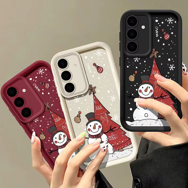 Schneemann Handyhülle für Samsung Galaxy S25 S24 S23 S22 Ultra FE A55 A54 A36 A26 A17 A16 A15 in Braun - Bild 1