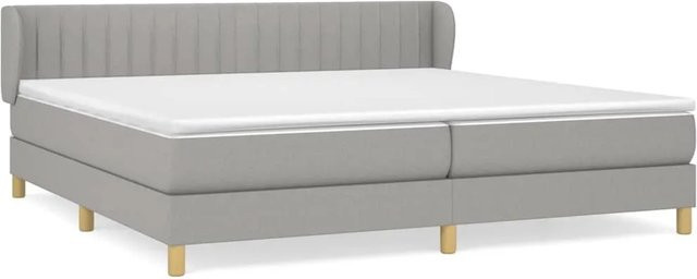 vidaXL Boxspringbett mit Matratze Hybrid-Design in Hellgrau, B/T/H: 200 x 200 x 78 cm - Bild 1