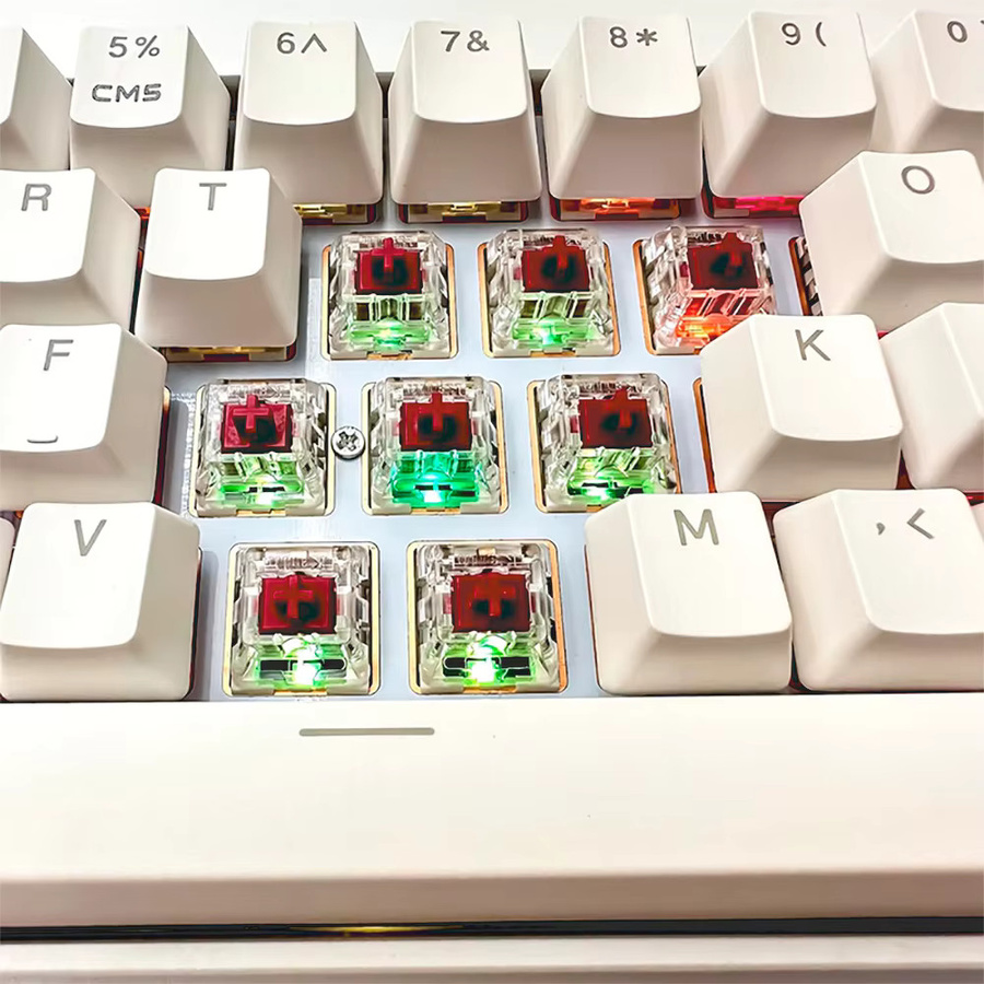 KTT V2 Mechanische Tastatur Schalter Weinrot, Lineare 3-polige POM Schalter, Transparent, für Cherry MX RGB DIY-Tastaturen - Bild 3